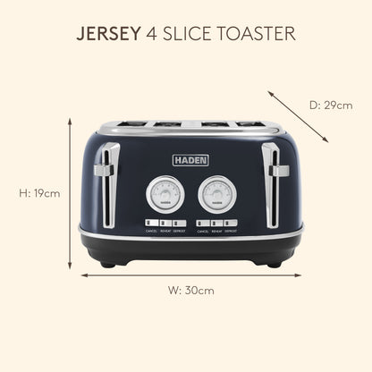 Haden Jersey Steel Blue 4 Slice Toaster Toasters Haden