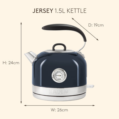 Haden Jersey Steel Blue Kettle Electric Kettles Haden