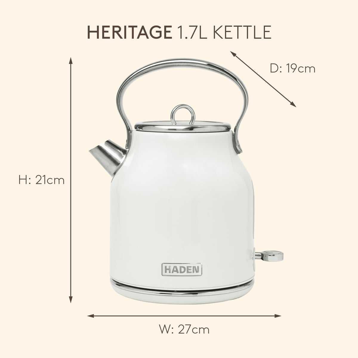 Haden Heritage Kettle – Ivory White Electric Kettles Haden