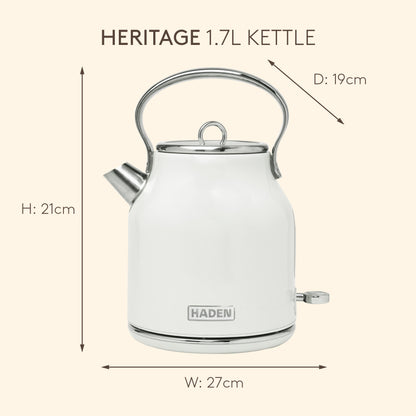 Haden Heritage Kettle – Ivory White Electric Kettles Haden