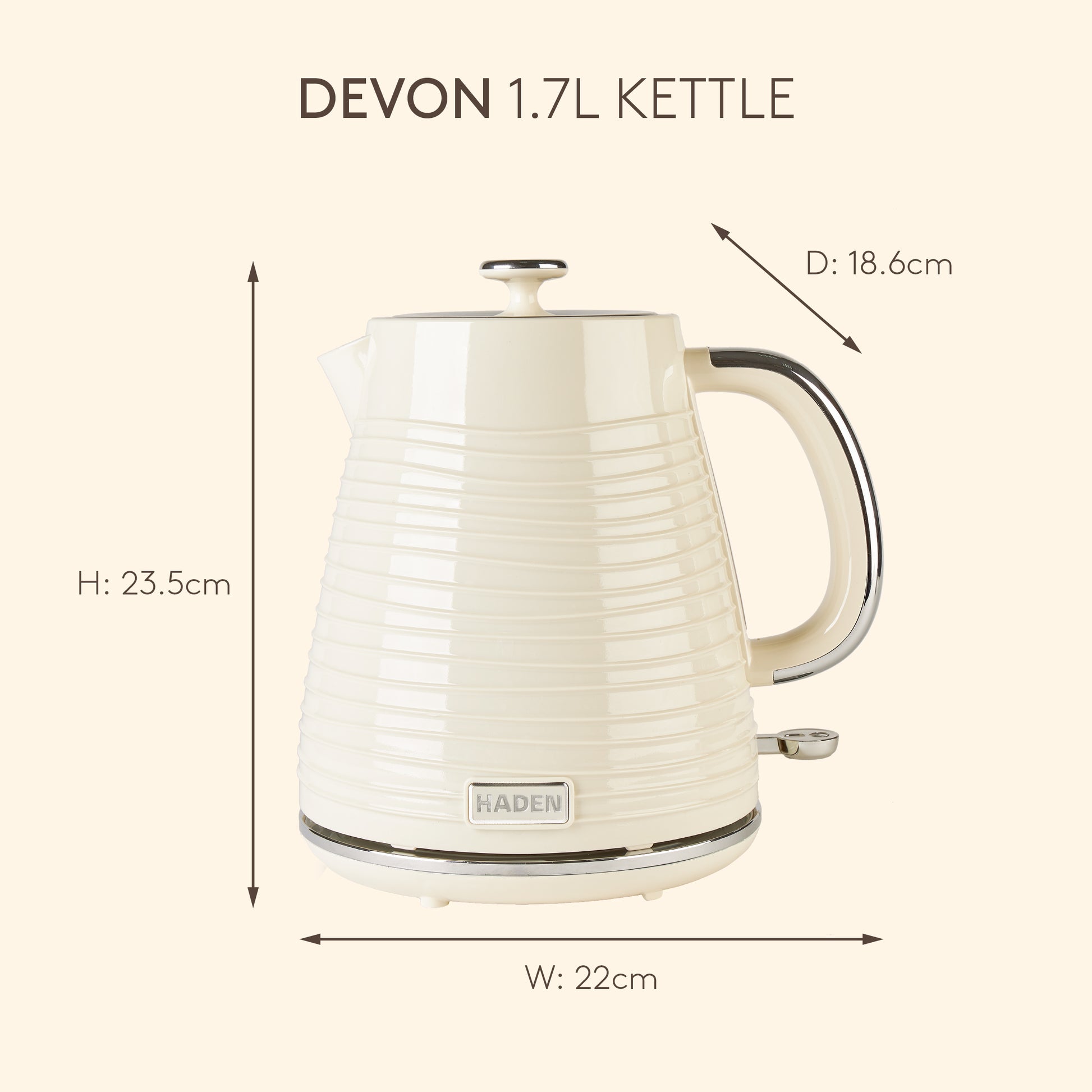 Haden Devon Kettle – Cream Electric Kettles Haden