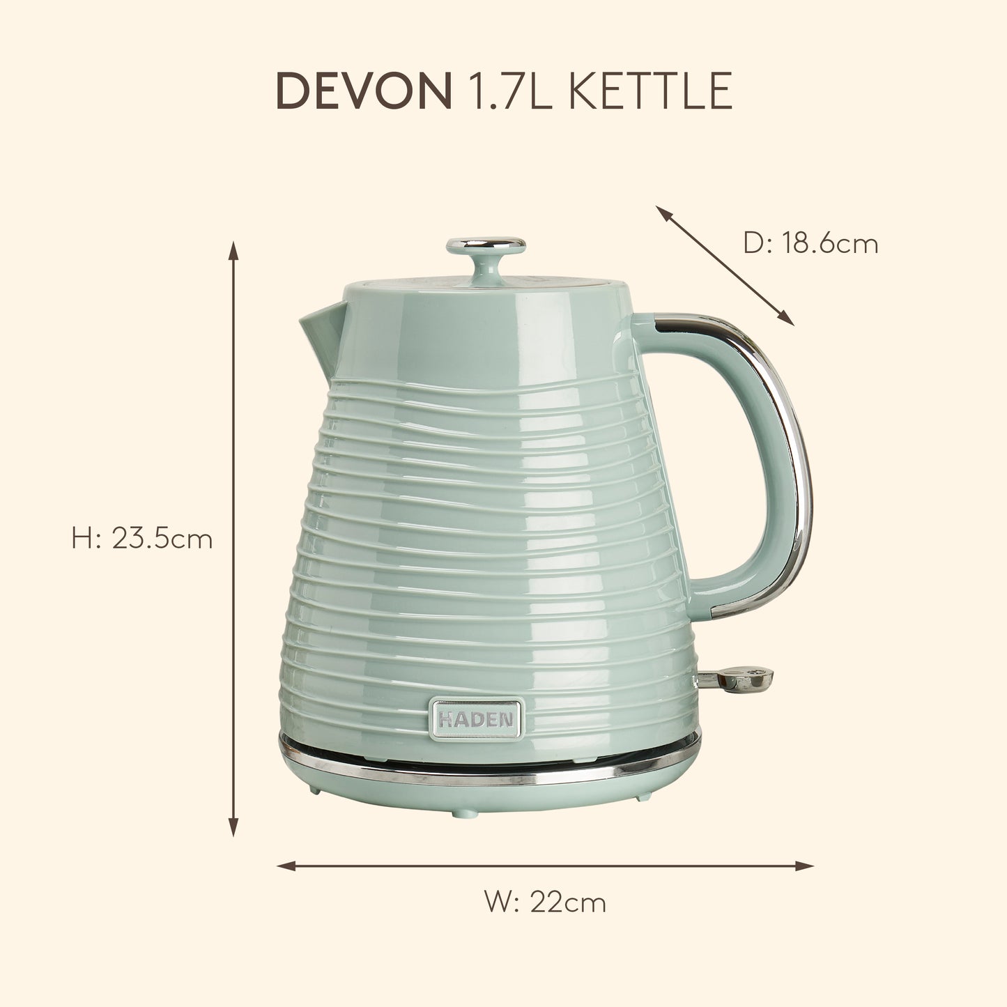 Haden Devon Kettle – Eucalyptus Green Electric Kettles Haden