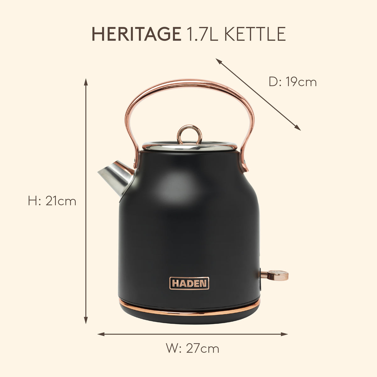 Haden Heritage Kettle – Black & Copper Kitchen Haden