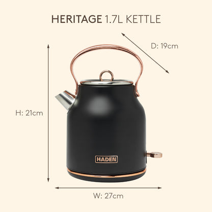 Haden Heritage Kettle – Black & Copper Kitchen Haden
