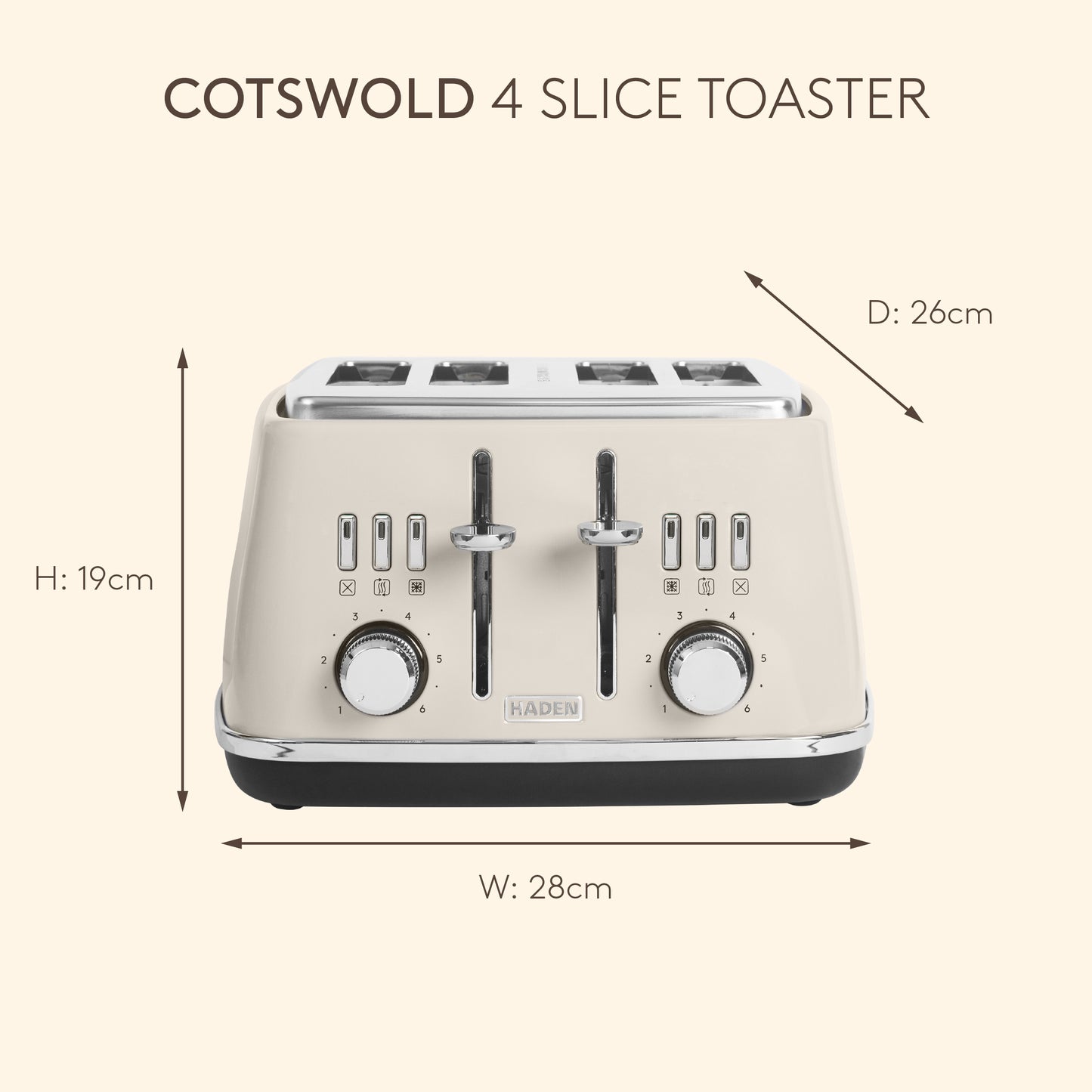 Haden Cotswold 4 Slice Putty Toaster Toasters Haden