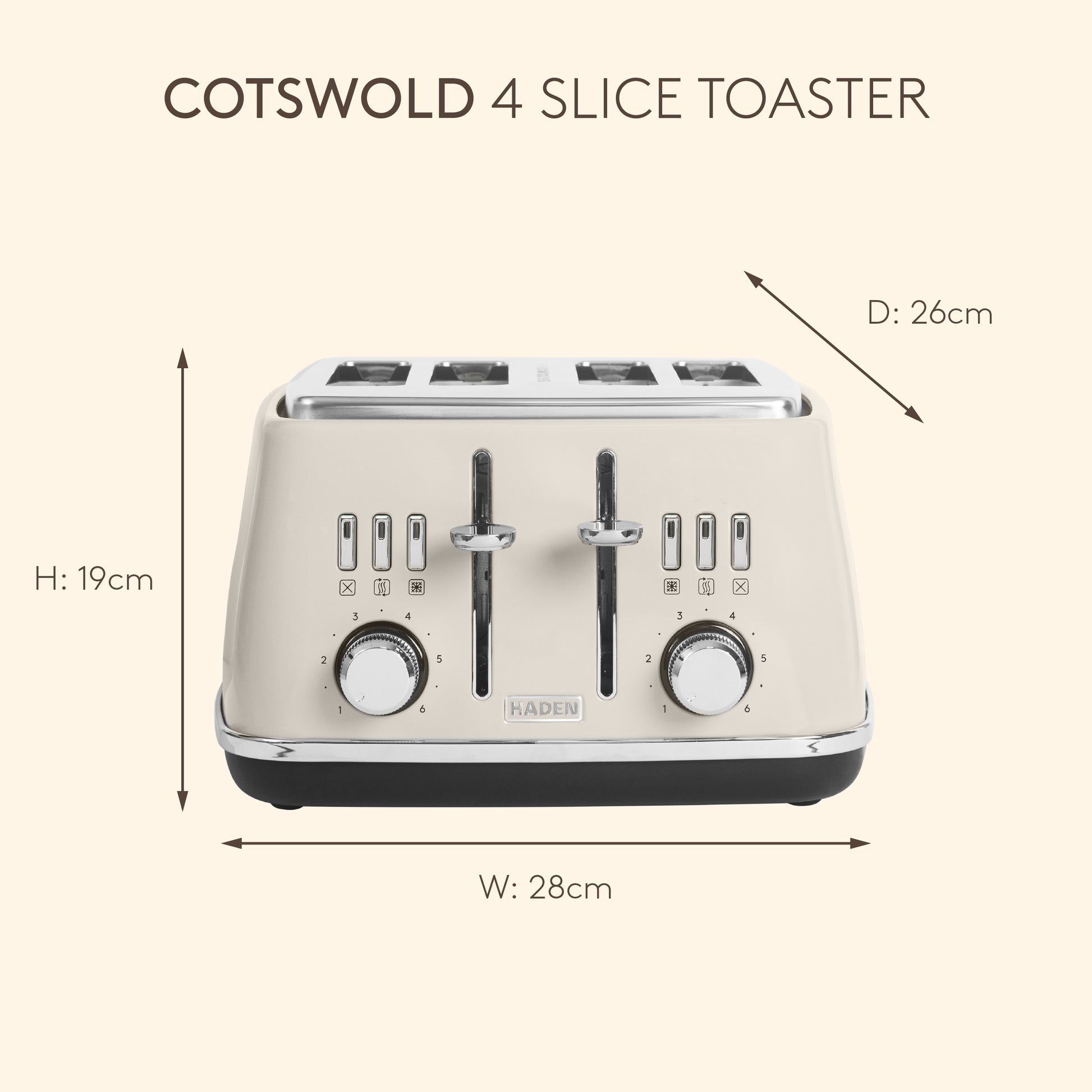 Haden Cotswold 4 Slice Putty Toaster Toasters Haden