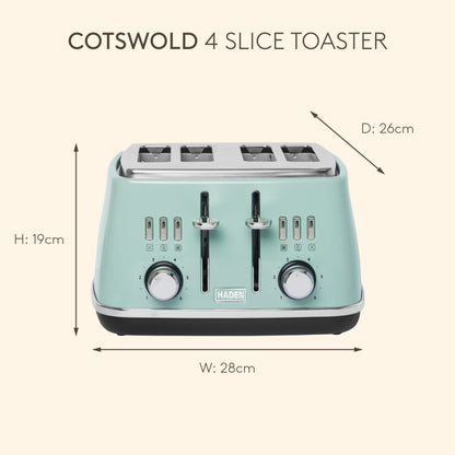 Haden Cotswold 4 Slice Sage Toaster Toasters Haden