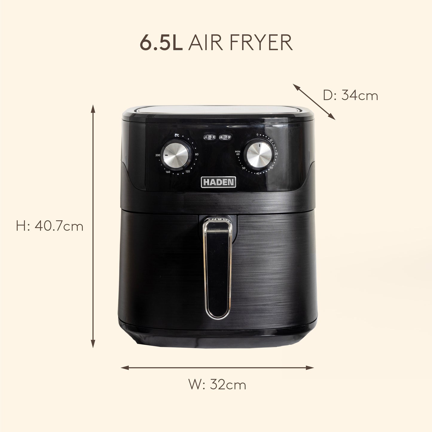 Haden 6.5L Air Fryer – Black Air Fryers Haden