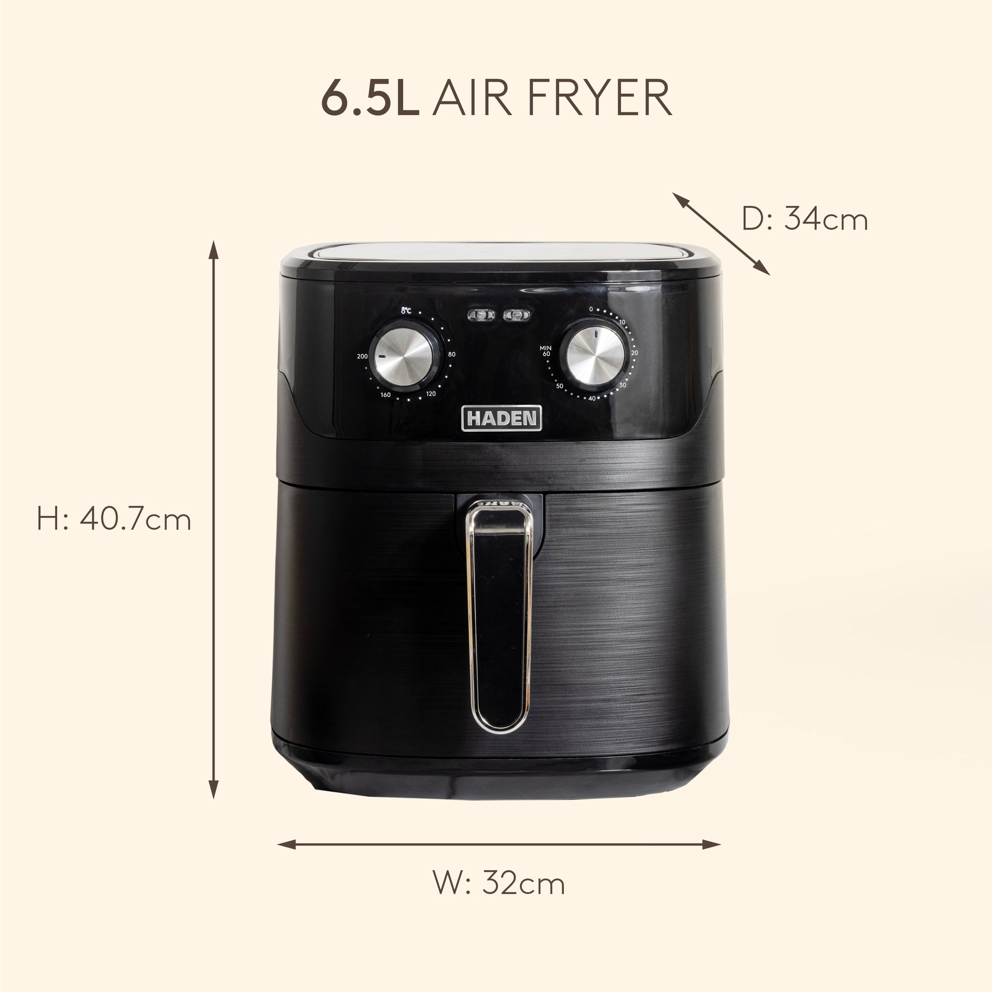 Haden 6.5L Air Fryer – Black Air Fryers Haden
