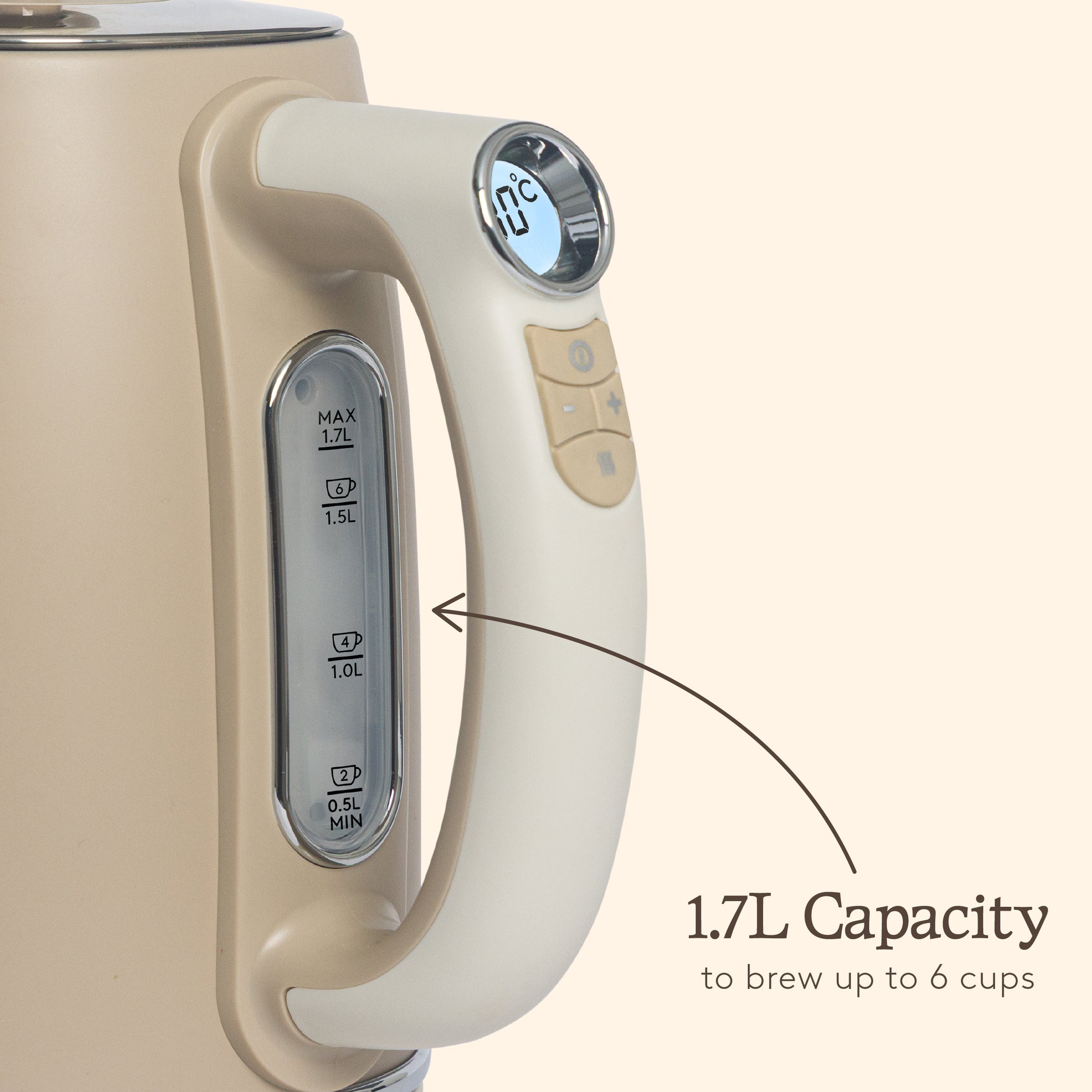 Haden Dorchester Digital Variable Temperature Kettle Cashmere Beige Electric Kettles Haden