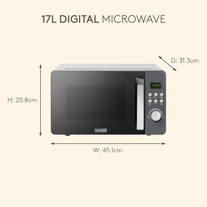 Haden 17L Digital Microwave – Grey Microwave Ovens Haden