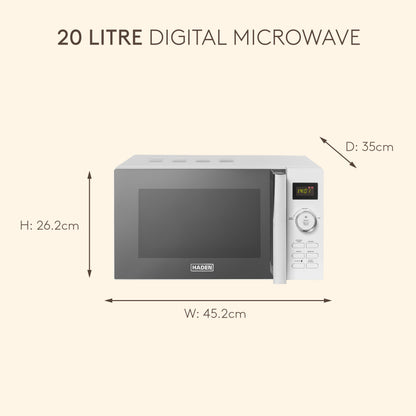 Haden 20L Digital Microwave – White Microwave Ovens Haden