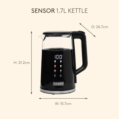 Haden 1.7L Sensor Kettle – Black Electric Kettles Haden