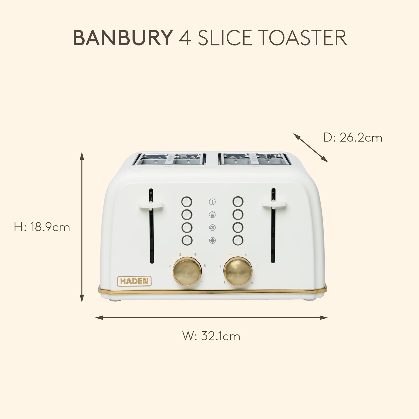 Haden Banbury 4 Slice Toaster Sour Cream