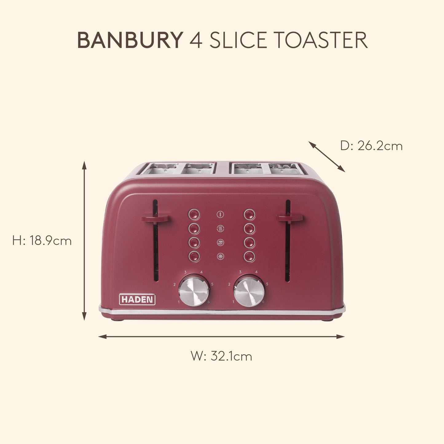 Haden Banbury 4 Slice Toaster Berry