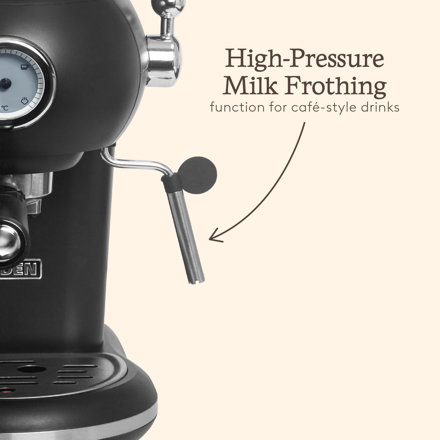 Haden Barista Espresso Machine – Black Coffee machine Haden
