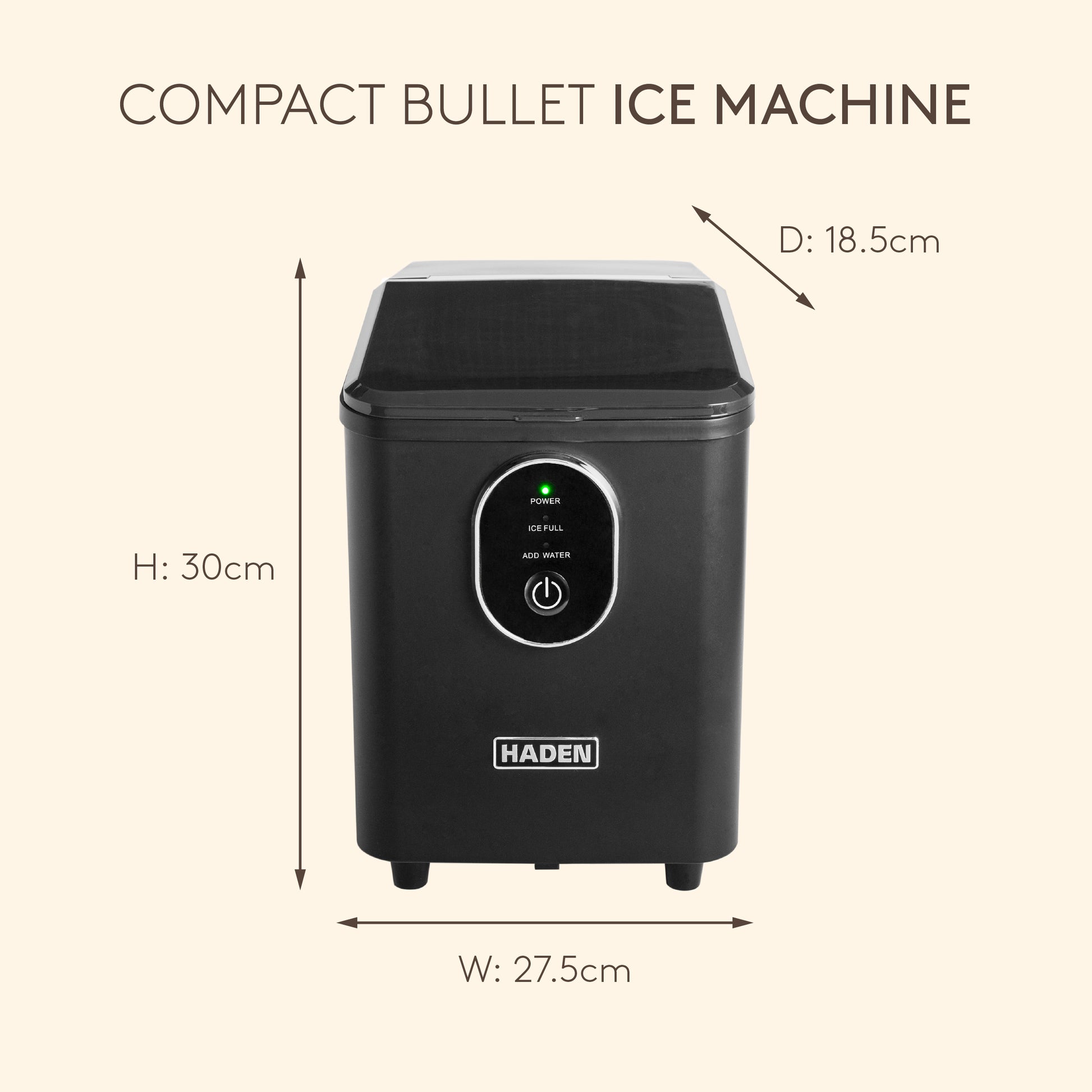 Haden Compact Bullet Ice Machine Haden