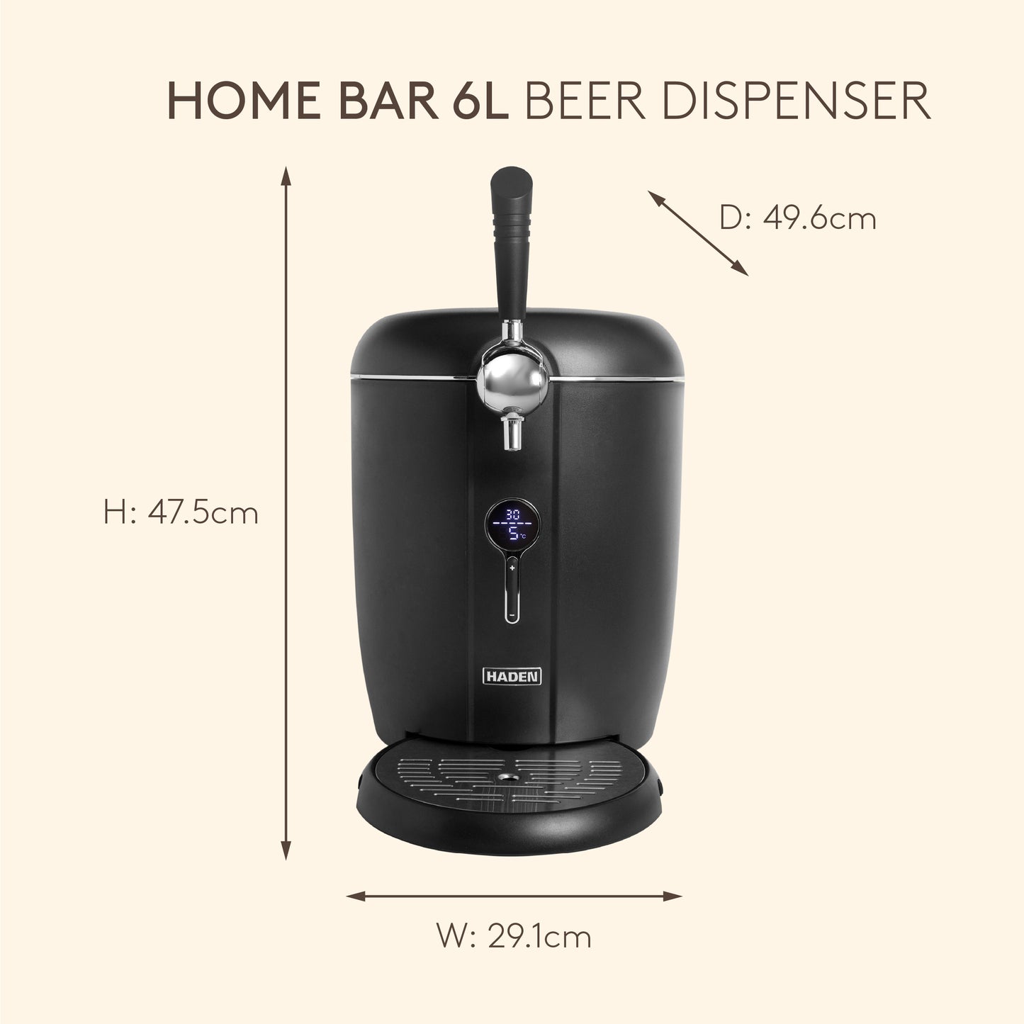 Haden Home Bar 6 Litre Beer Dispenser Haden