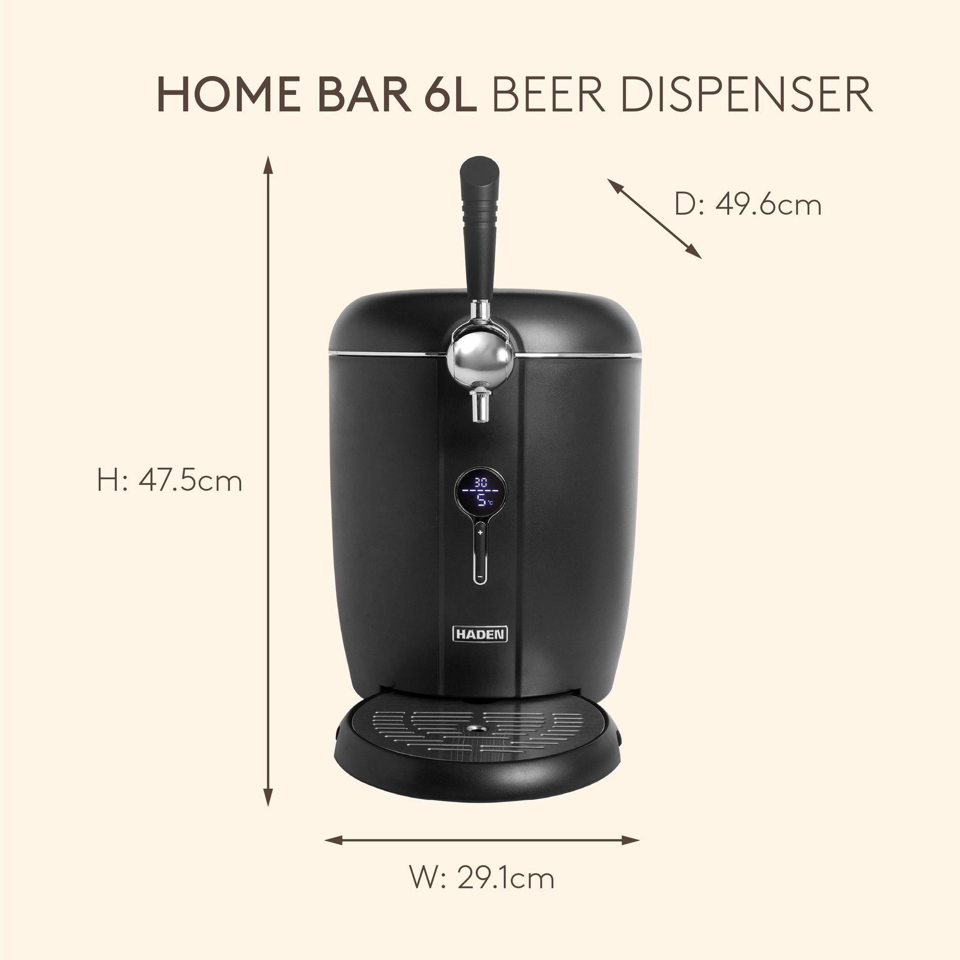 Haden Home Bar 6 Litre Beer Dispenser Haden