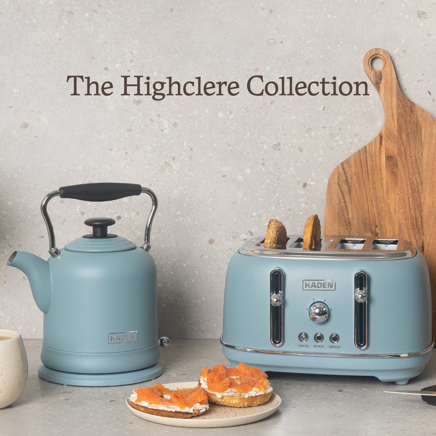 Haden Highclere Poole Blue Kettle Electric Kettles Haden