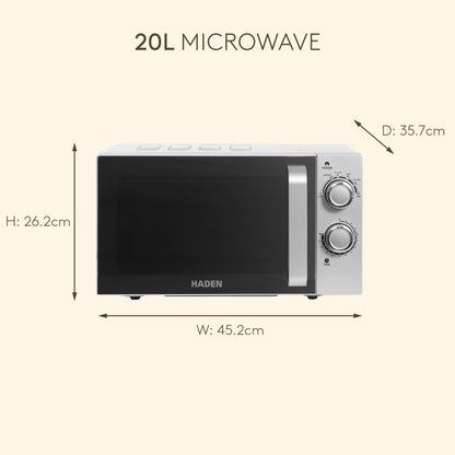 Haden 20L Microwave Silver Microwave Ovens Haden