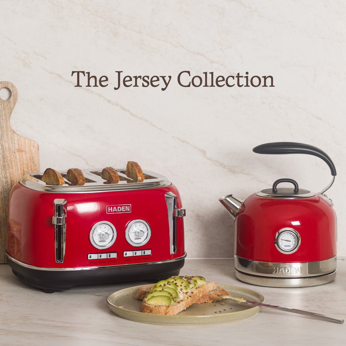 Haden Jersey Red 4 Slice Toaster