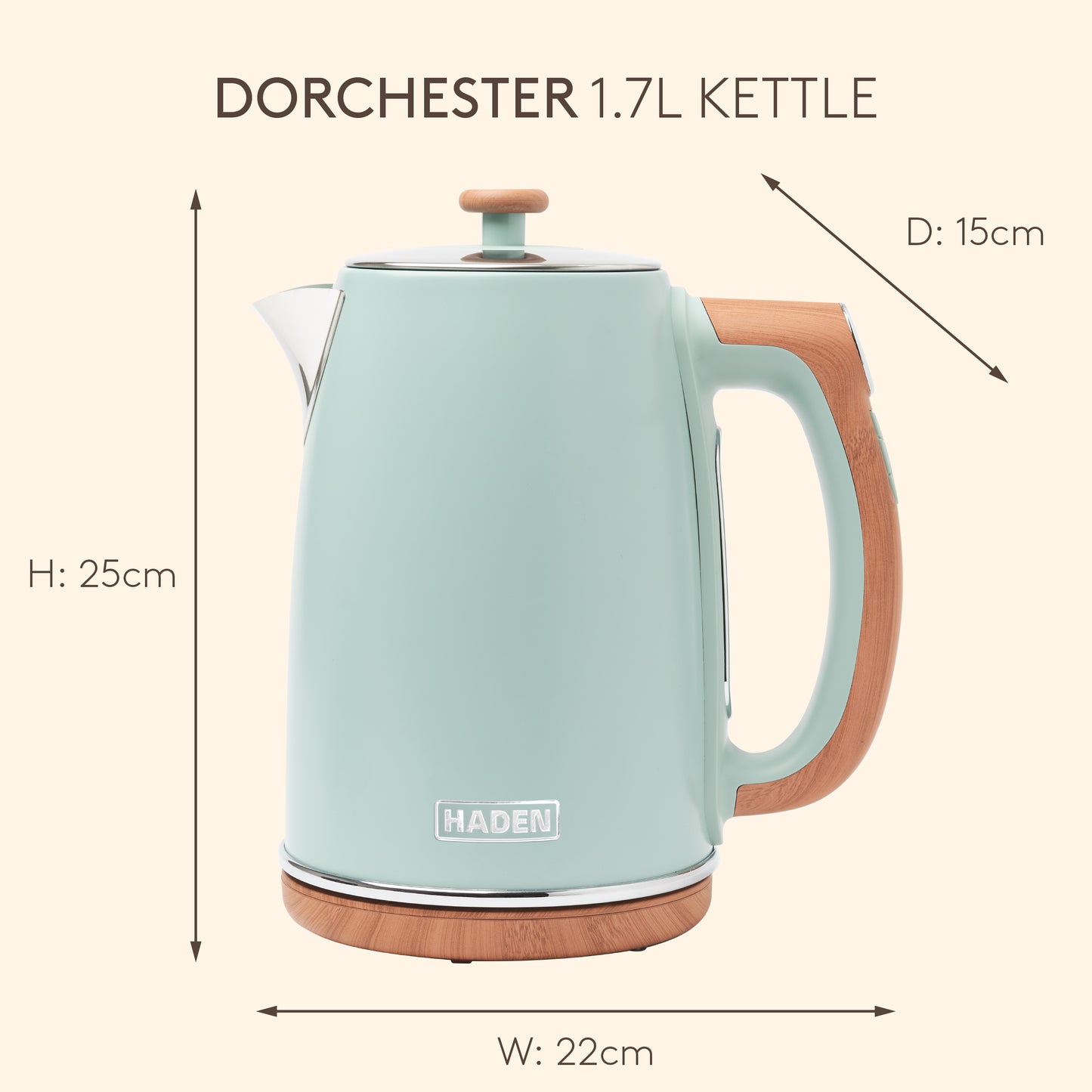 Haden Dorchester Sage Green Digital Variable Temperature Kettle Electric Kettles Haden