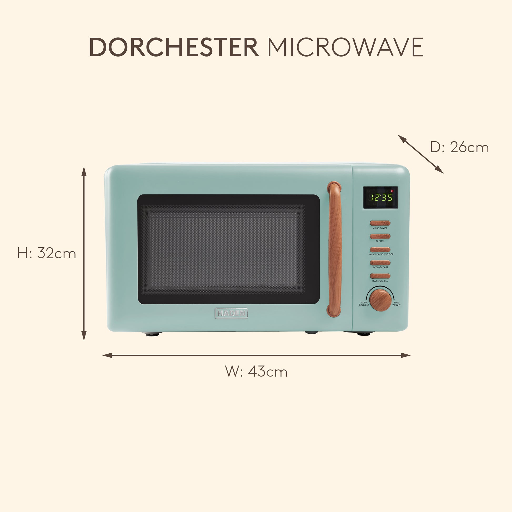 Haden Dorchester 20L Microwave Sage Microwave Ovens Haden