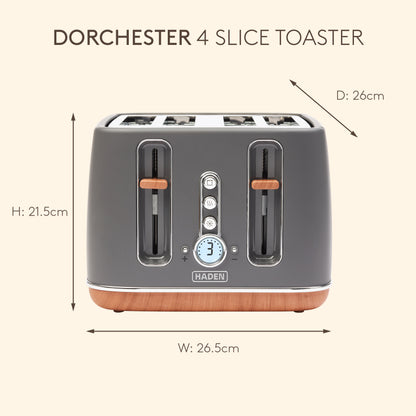 Haden Dorchester Grey 4 Slice Toaster Toasters Haden