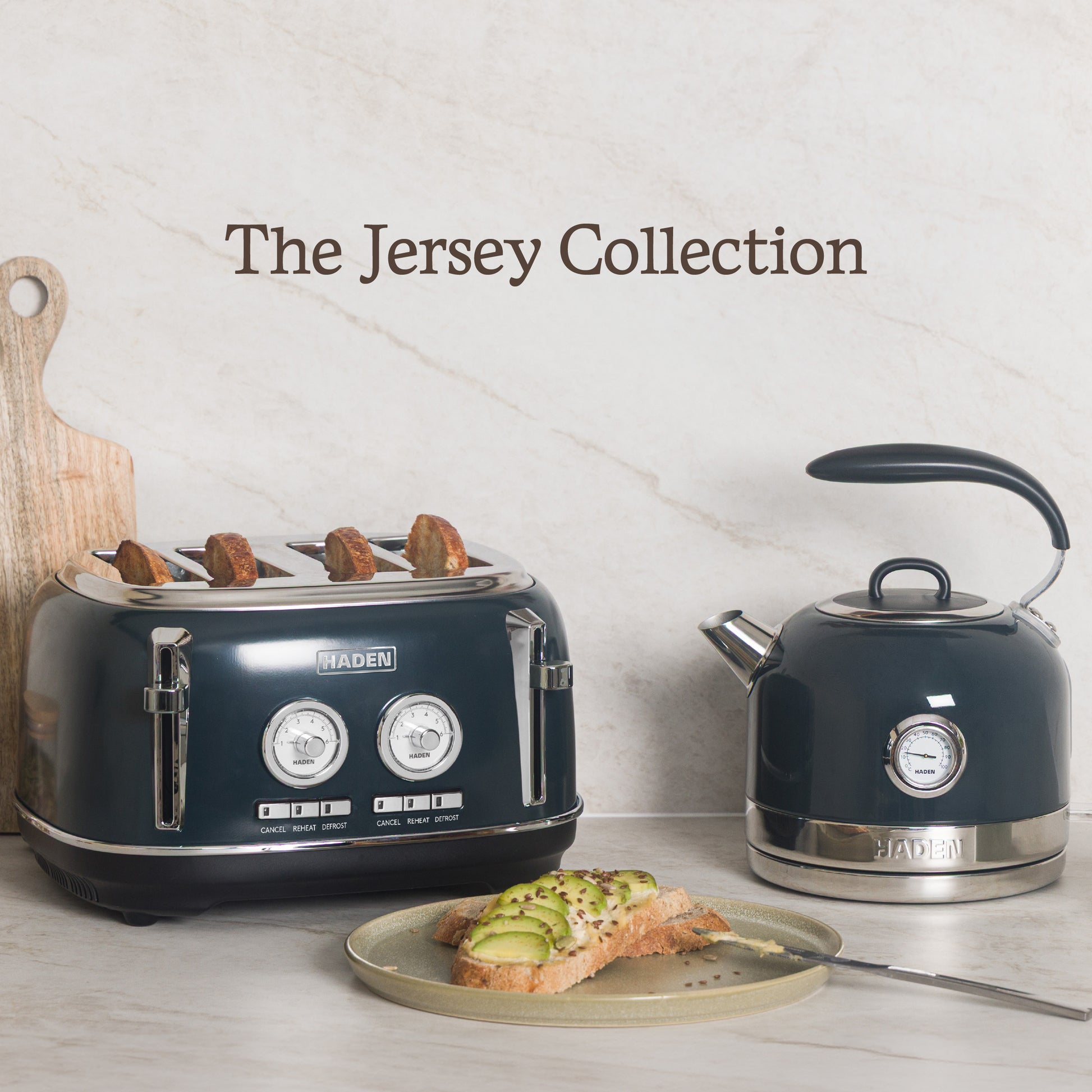 Haden Jersey Steel Blue 4 Slice Toaster Toasters Haden