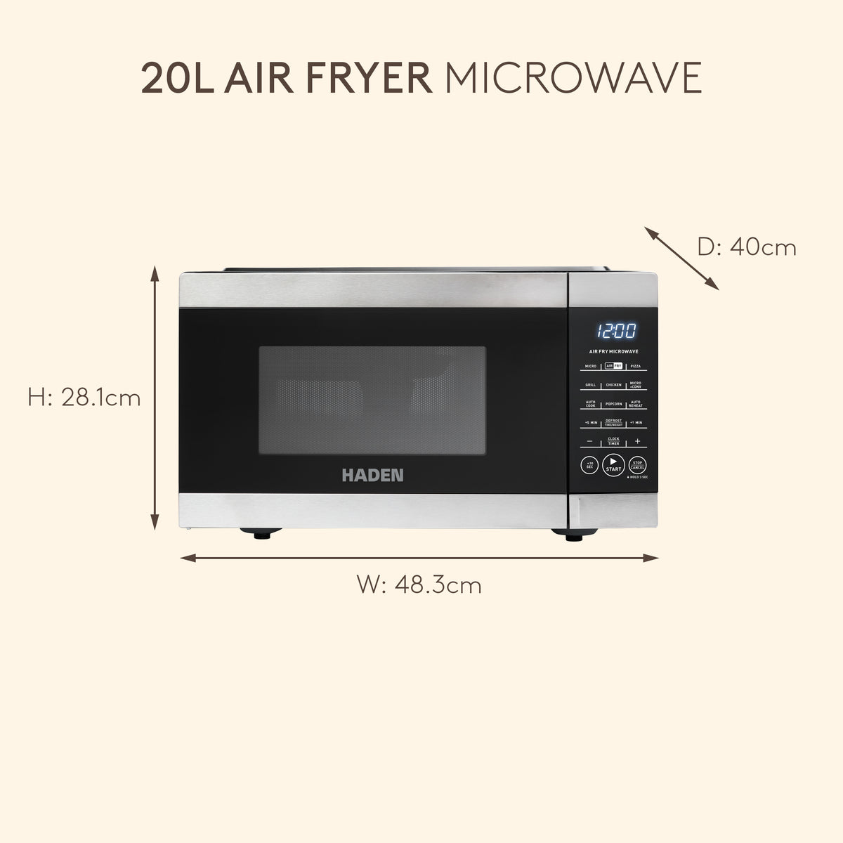 Haden 25L Air Fryer Microwave Oven – Black Microwave Ovens Haden