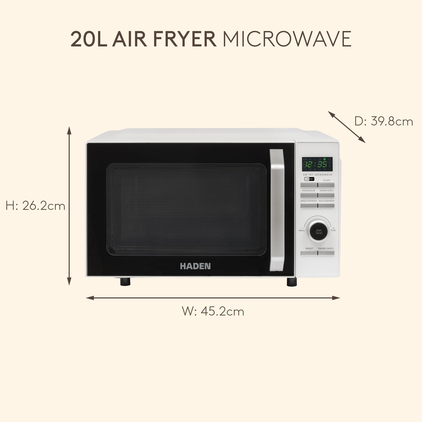 Haden 20L Air Fryer Microwave – White Microwave Ovens Haden