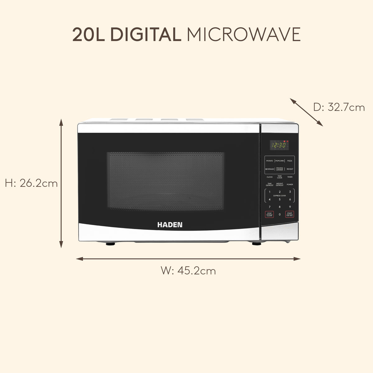 Haden 20L 800W Digital Microwave Microwave Ovens Haden