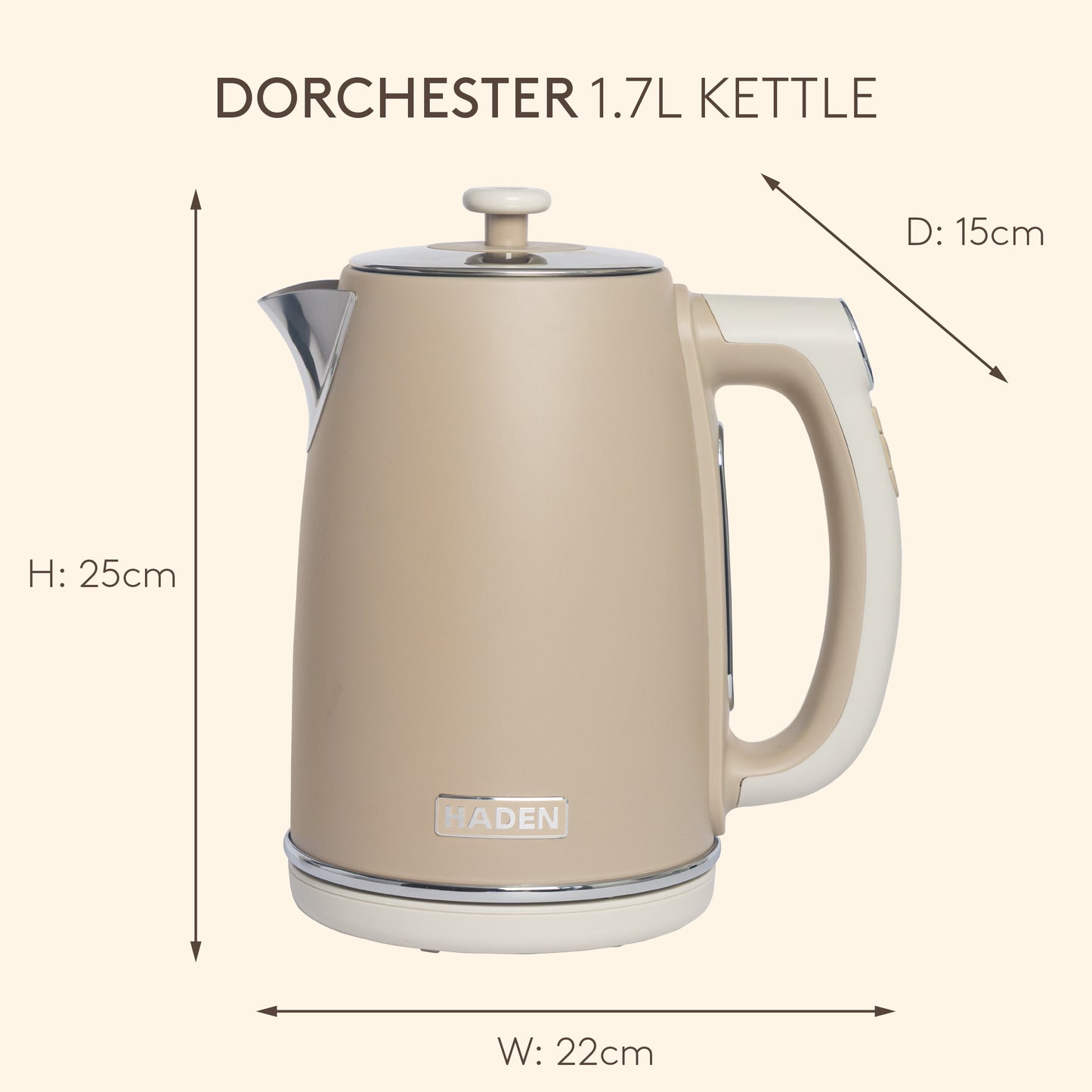 Haden Dorchester Digital Variable Temperature Kettle Cashmere Beige Electric Kettles Haden