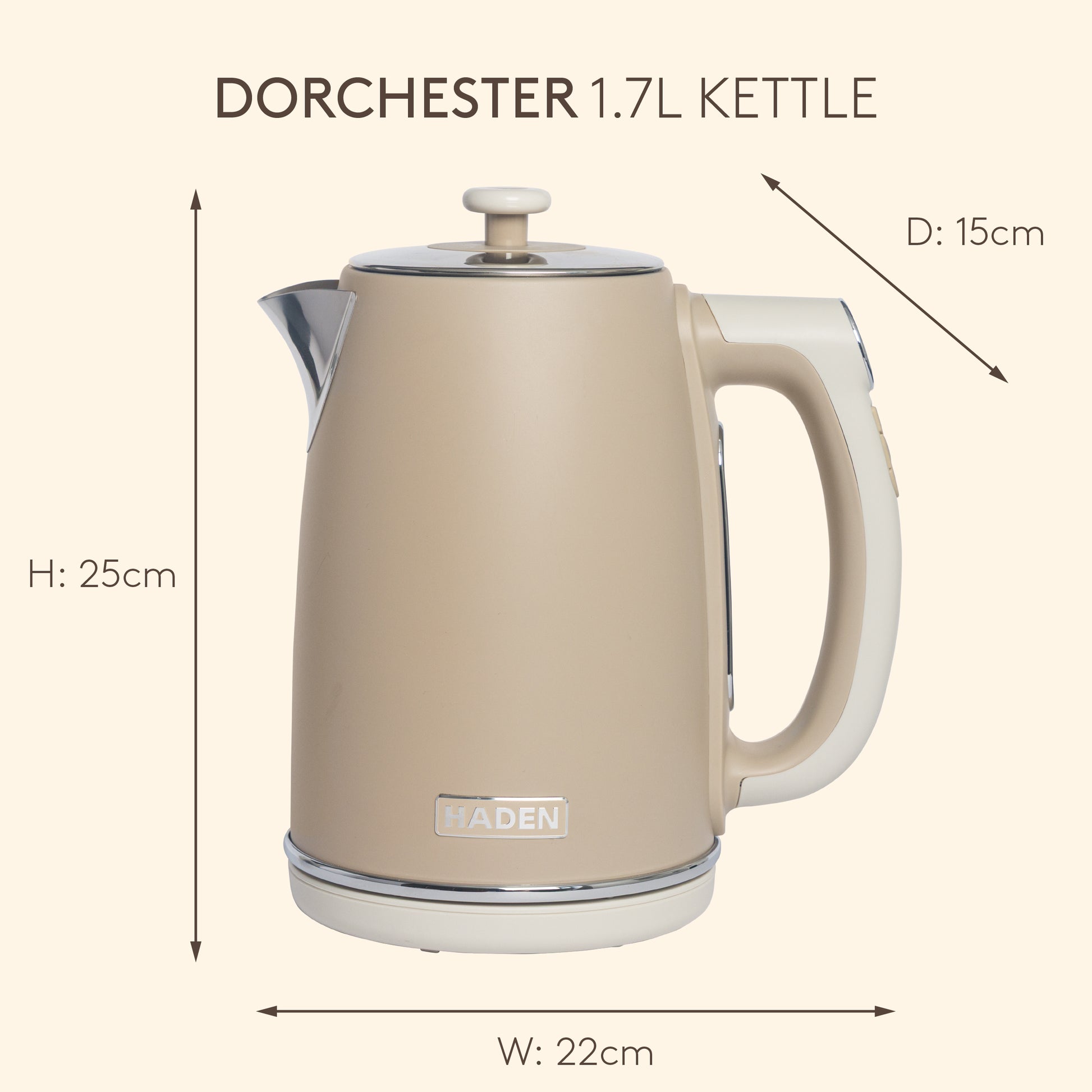 Haden Dorchester Digital Variable Temperature Kettle Cashmere Beige Electric Kettles Haden