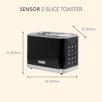 Haden Sensor 2 Slice Toaster – Black Toasters Haden