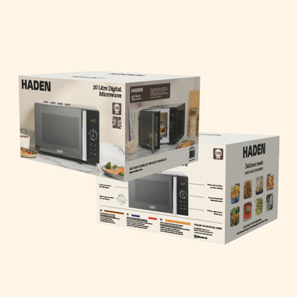 Haden 20L Digital Microwave – Black Microwave Ovens Haden
