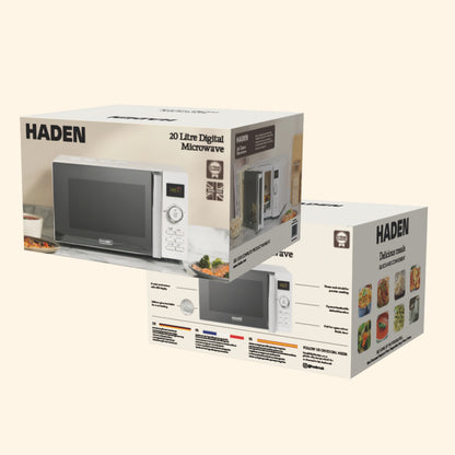 Haden 20L Digital Microwave – White Microwave Ovens Haden