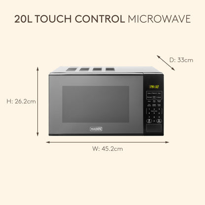 Haden 20L Touch Control Microwave in Black Microwave Ovens Haden