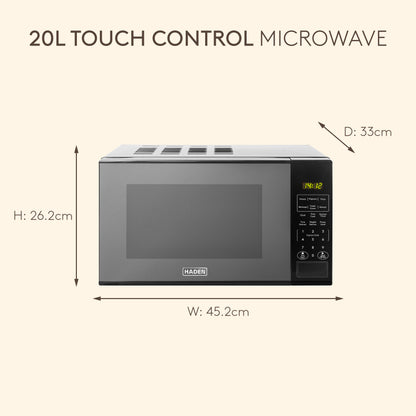 Haden 20L Touch Control Microwave – Black Microwave Ovens Haden