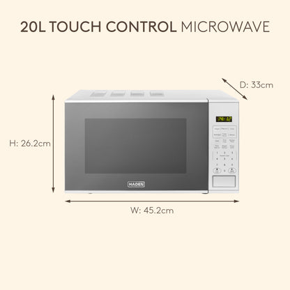 Haden 20L Touch Control Microwave in Silver Microwave Ovens Haden