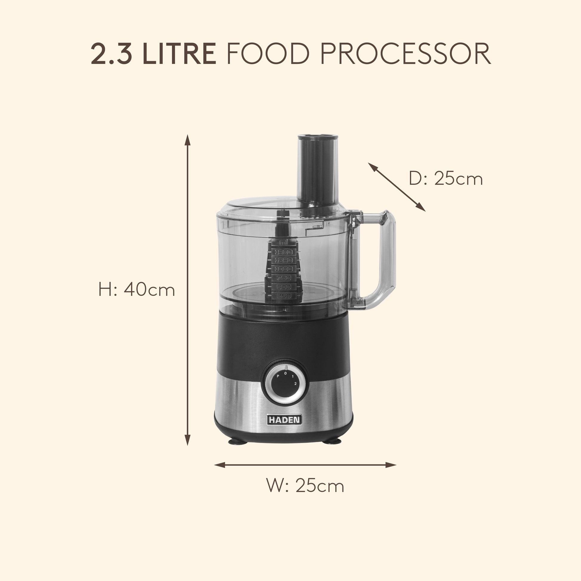 Haden 2.3L Food processor Food Mixers & Blenders Haden