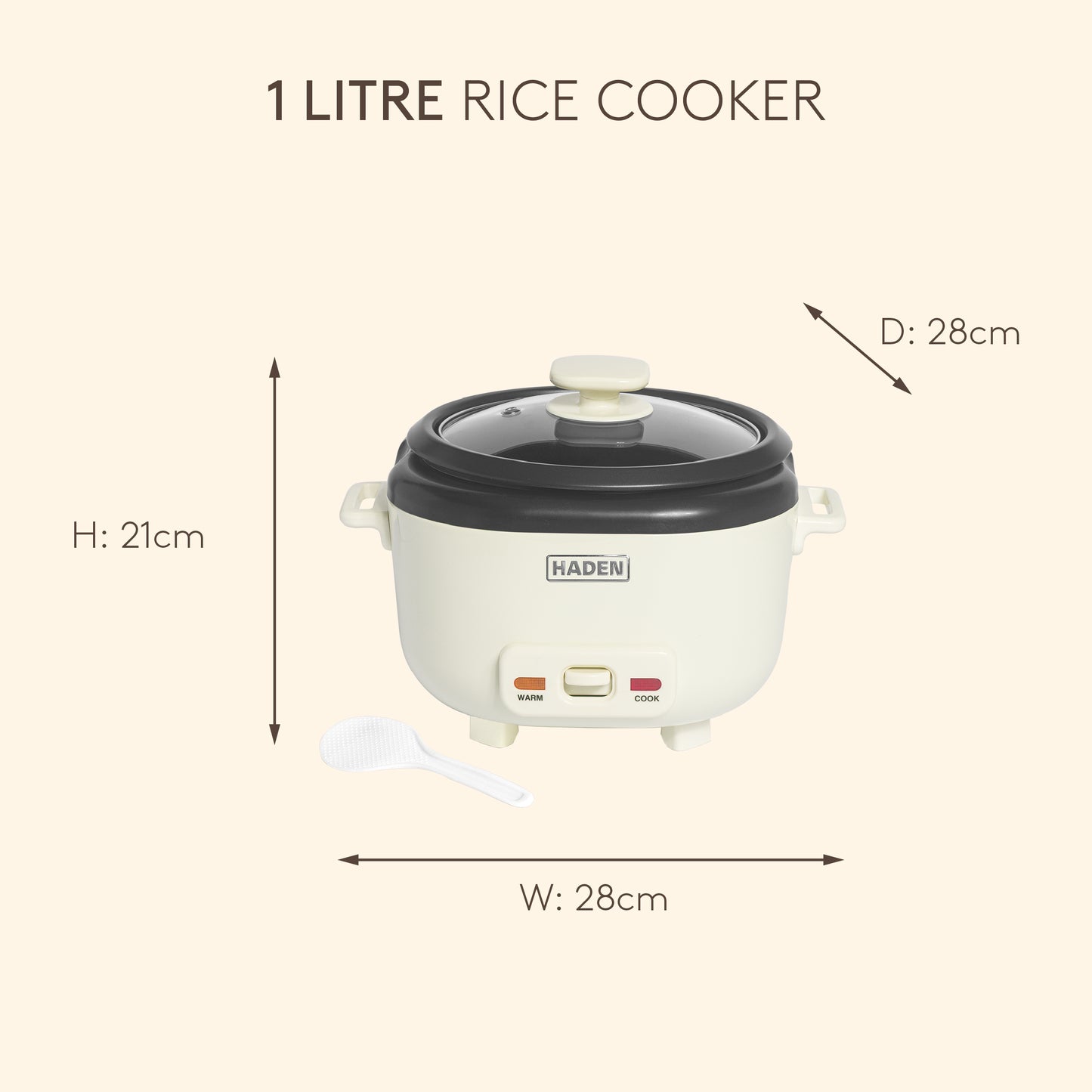 Haden 1L Rice Cooker – Sour Cream Rice Cooker Haden