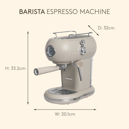 Haden Barista Espresso Machine – Putty Beige Coffee machine Haden