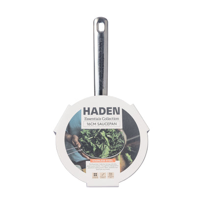 16cm Essential Saucepan With Glass Lid Kitchen Haden