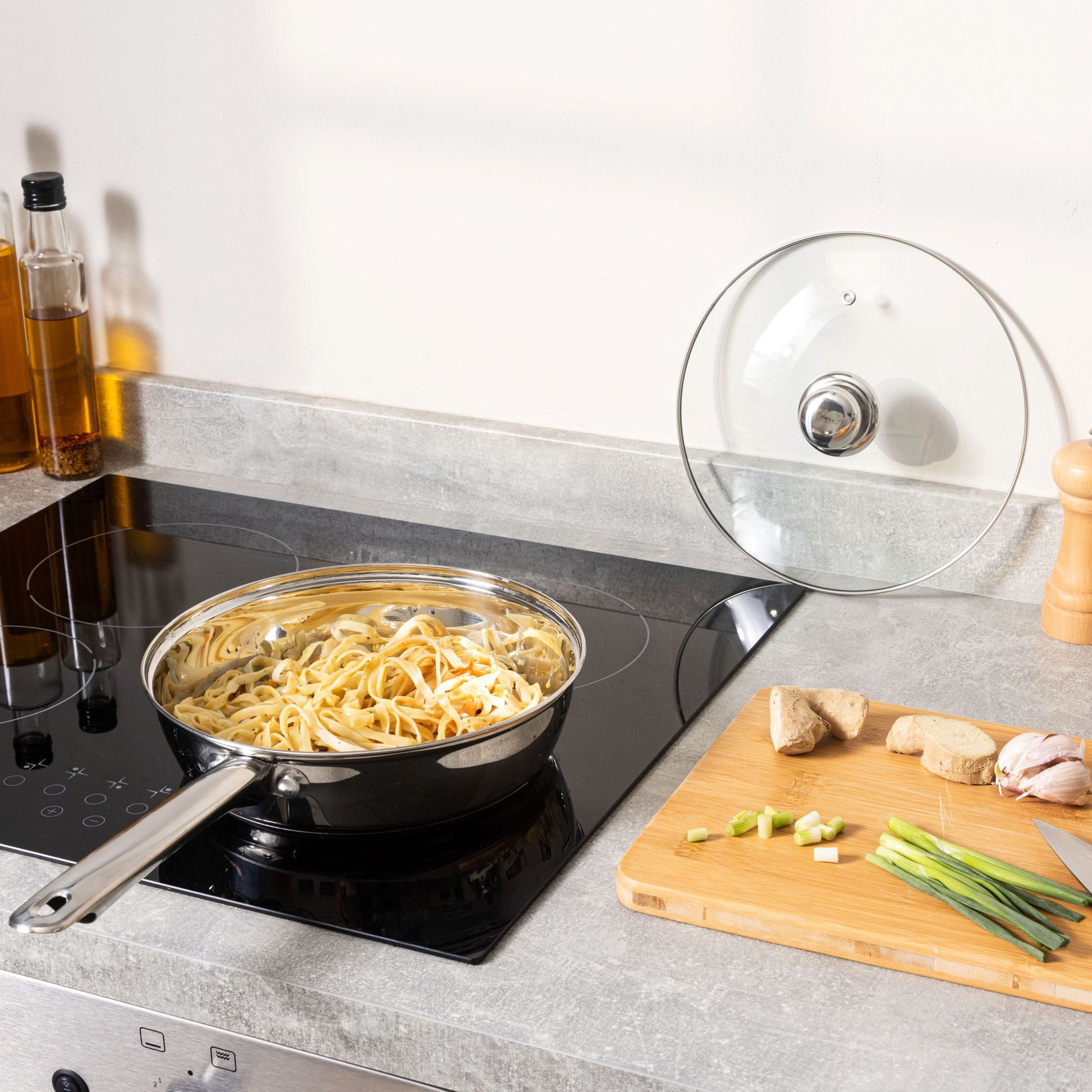 24cm Essential Stainless Steel Frying Pan Kitchen Haden