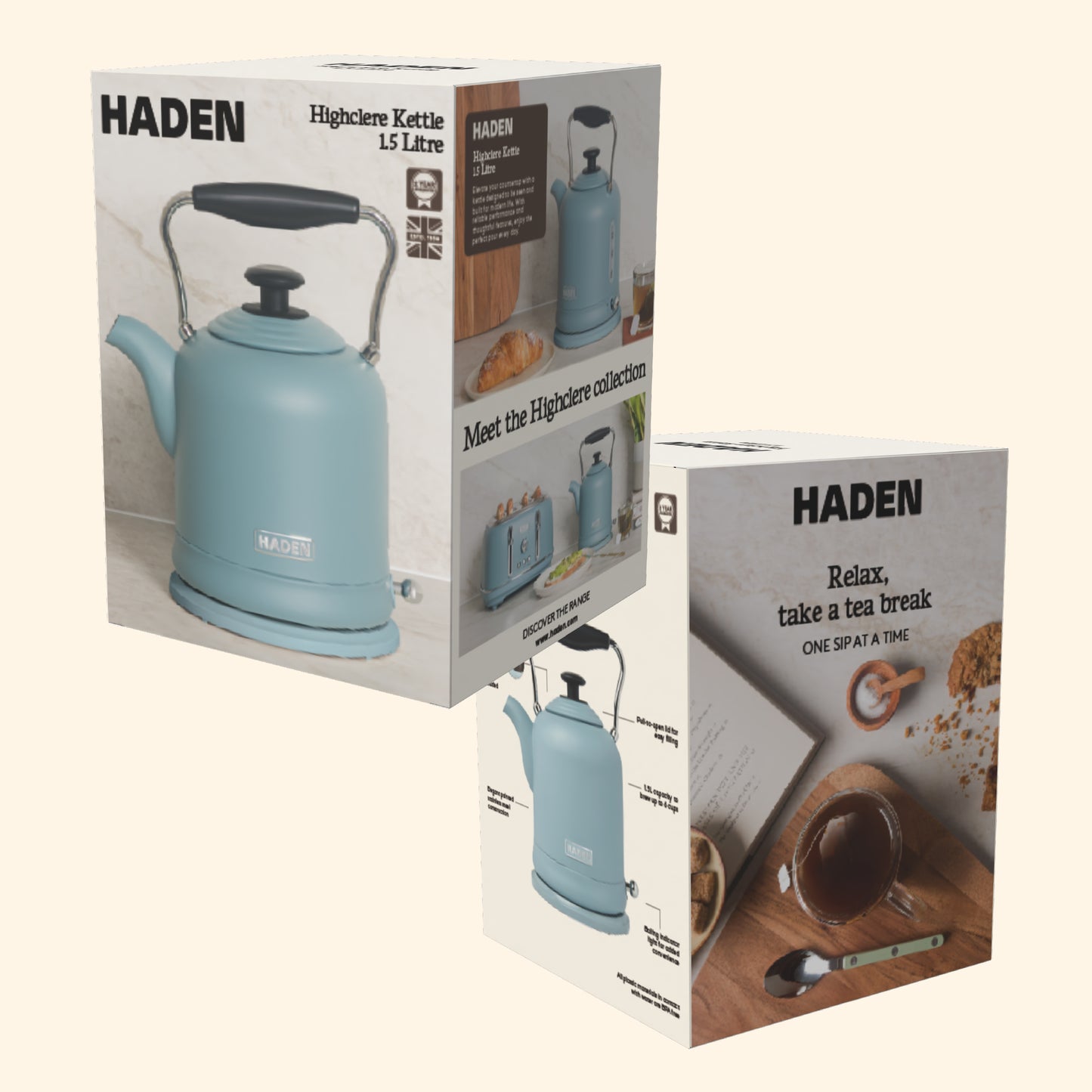 Haden Highclere Poole Blue Kettle Electric Kettles Haden