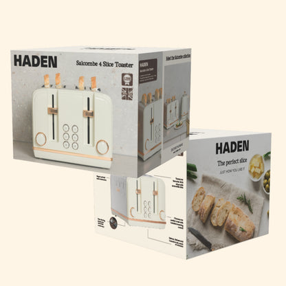 Haden Salcombe 4 Slice Toaster – Cream & Copper Toasters Haden