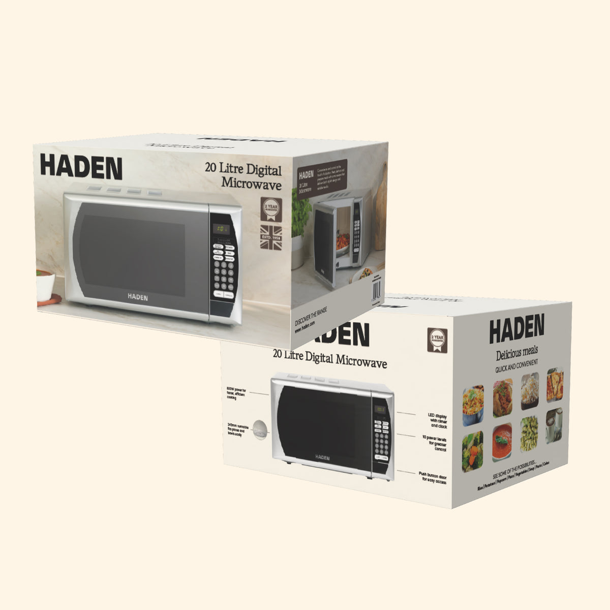 Haden 20L 800W Microwave – Silver Microwave Ovens Haden
