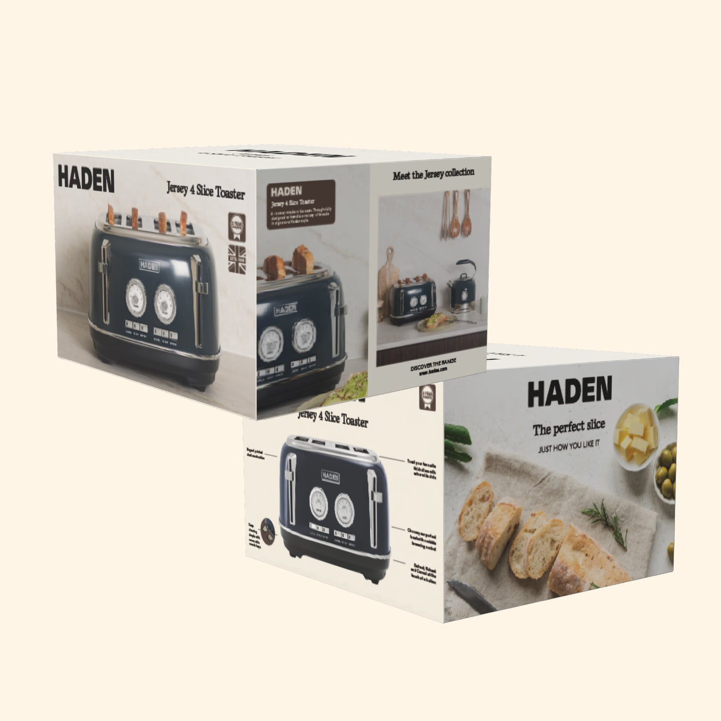 Haden Jersey Steel Blue 4 Slice Toaster Toasters Haden